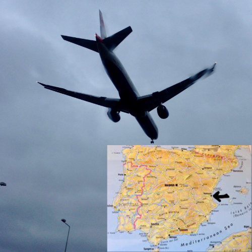 viajo en avión para ir a Valencia